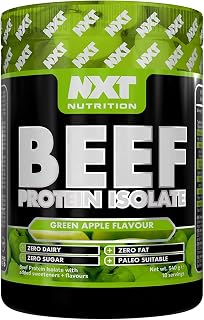 NXT Beef Protein Isolate 540g - High Protein Powder in Natural Amino Acids - Paleo, Keto Friendly - Dairy and Gluten Free | 540g (Green Apple)