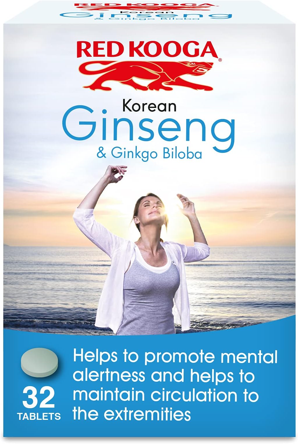 Red Kooga Ginseng Multivitamins and Minerals, with Vitamins B2, B6 and 12 and Niacin, Zinc and Iron, Pack of 32 Tablets