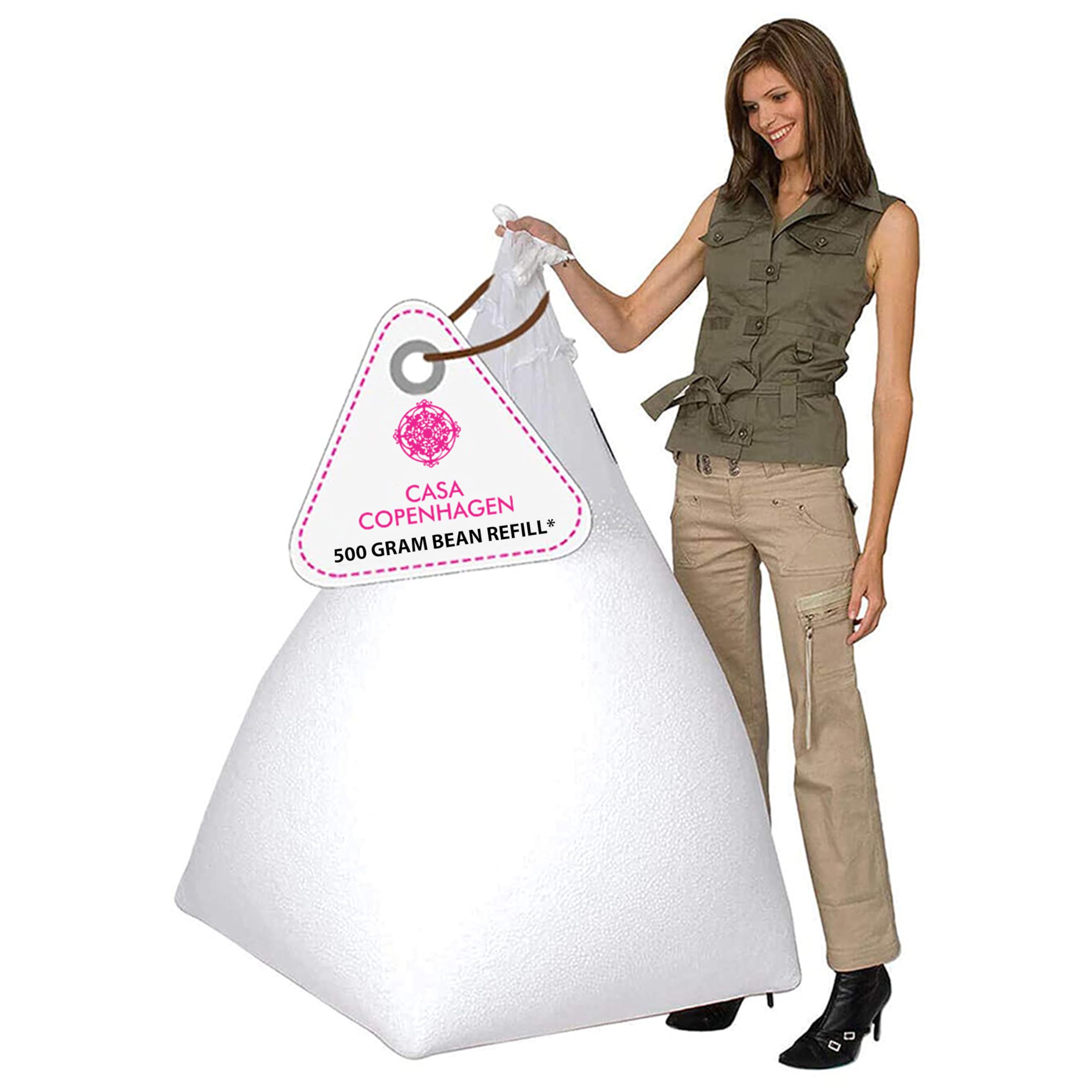 Casa Copenhagen Premium Virgin Grade Thermocol Balls Refill for Pillows, Sofa, Bean Bags, Soft Toys & Beans for Bean Bag Refill 500 g (White)