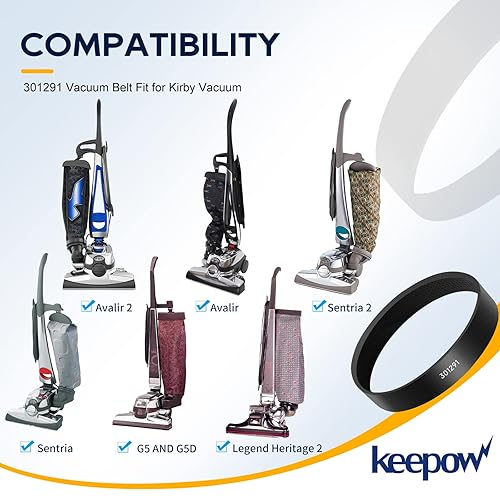 Miniatura 2 de KEEPOW Correa de vacío para Kirby, 301291G, correa de repuesto compatible con Kirby Sentria Series, Avalir 2, G3 G4 G5 G6 G7 (paquete de 4)
