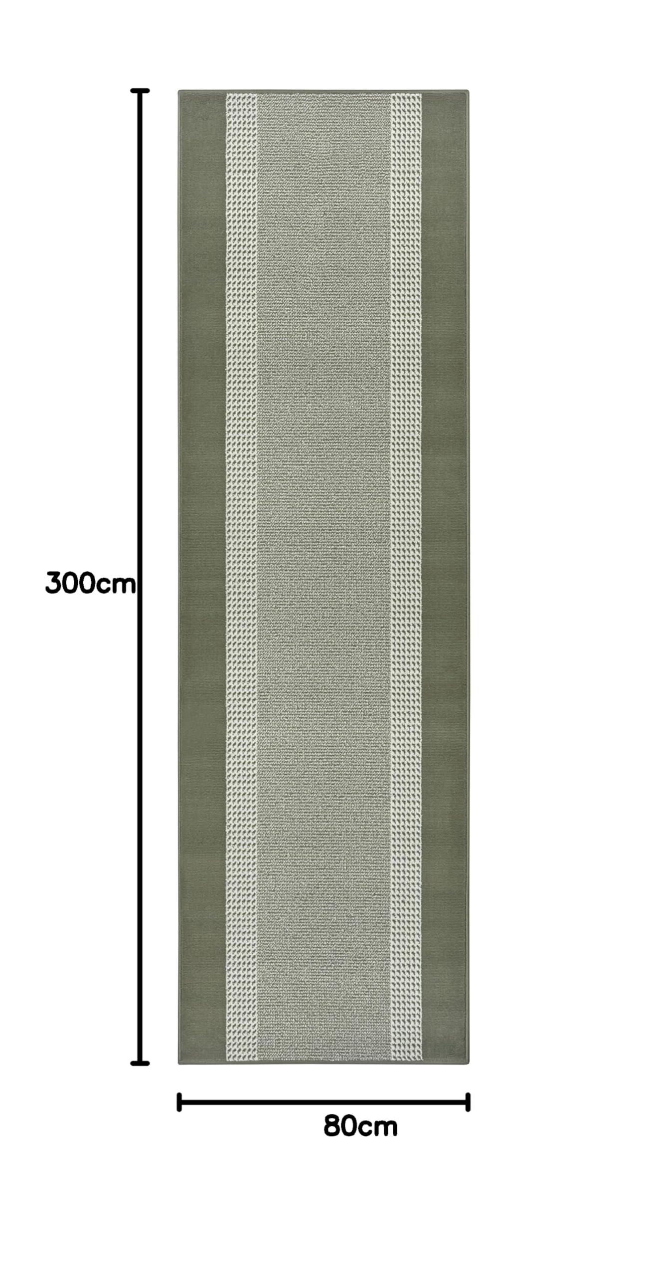 HANSE Home Tapis de Couloir 80 x 300 cm - Tapis Doux à Poils Courts - Design Moderne - pour Couloir, Chambre à Coucher, Chambre d'enfant, Salle de Bains, Salon, Cuisine - Vert