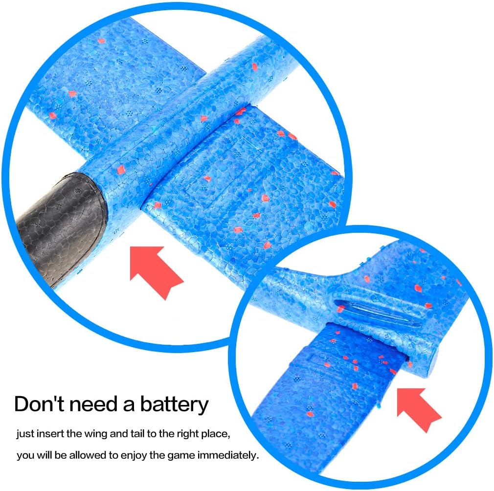 PowerTRC 17.5" Toy Throwing Foam Airplane | 2 Pack of Foam Gliding Airplane | Outdoor Sports Toys and Party Favors