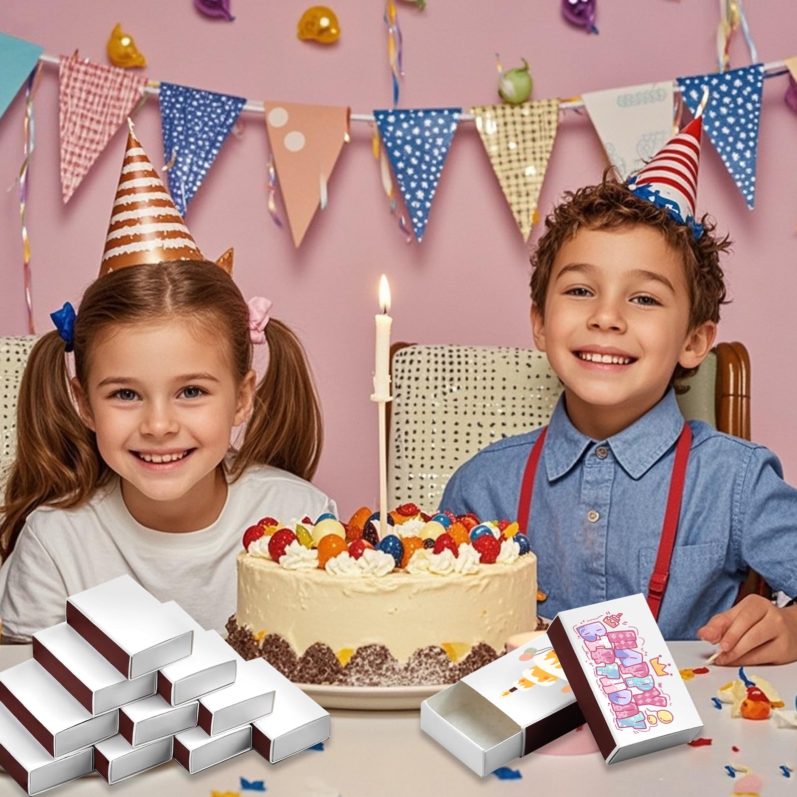 100 scatole vuote per fiammiferi (senza fiammiferi) 5,72 x 3,61 x 1,5 cm Scatole per fiammiferi bianche in bianco, contenitori di stoccaggio fai-da-te con doppio lato per matrimoni, baby shower
