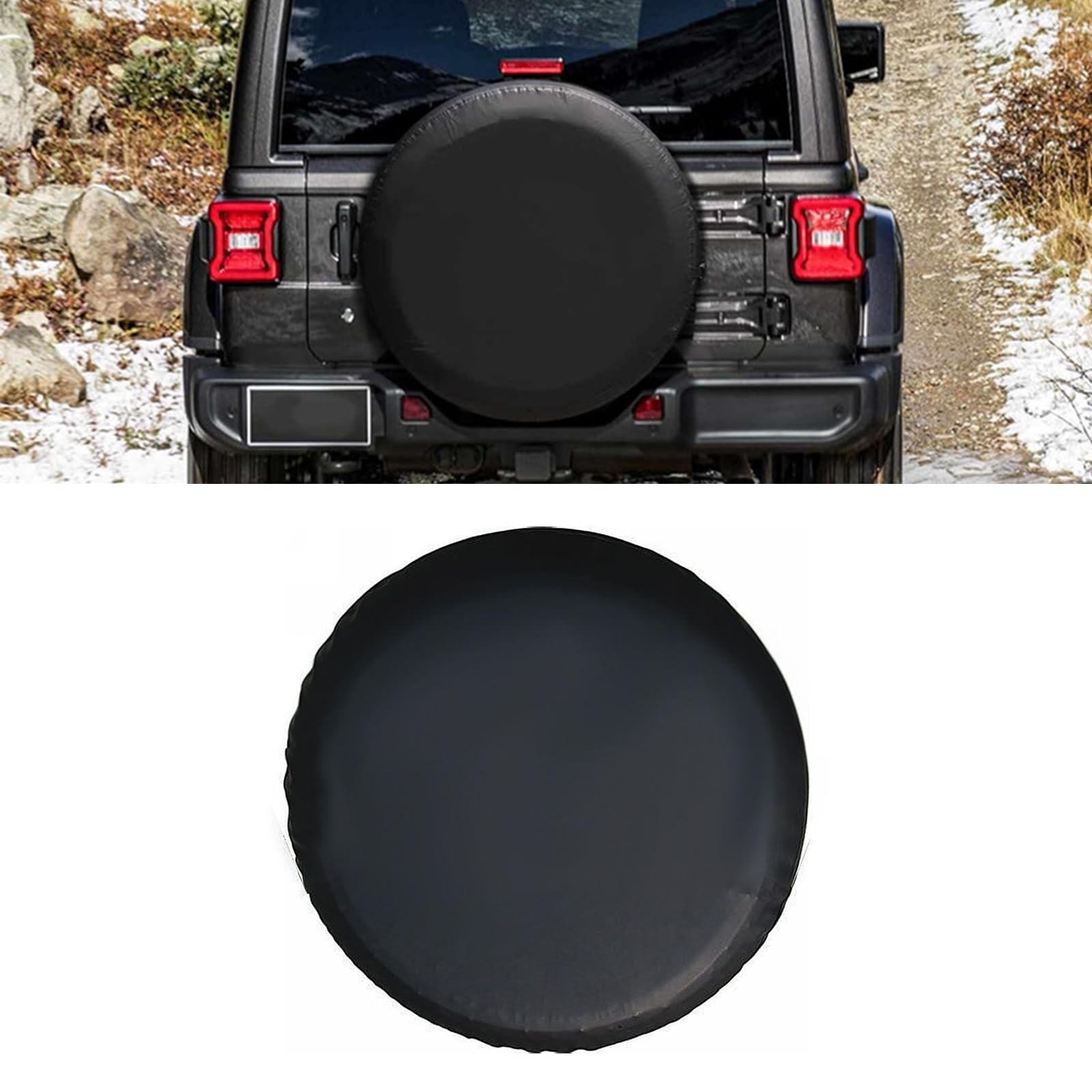 Reserveradabdeckung Wasserdicht Radabdeckung Auto Universal Reserveradabdeckung für Auto Deko Innenraum(Schwarz) (16 Zoll)