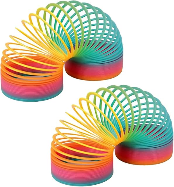 RYYN Large 10cm Rainbow Spring Toy, Magic Slinky Toy for Children - Party Fillers of Fidget Gift classic Coil Springs  Mega Rainbow Spring for Birthday Party Favor, Easter, Halloween (Rainbow Pack1)