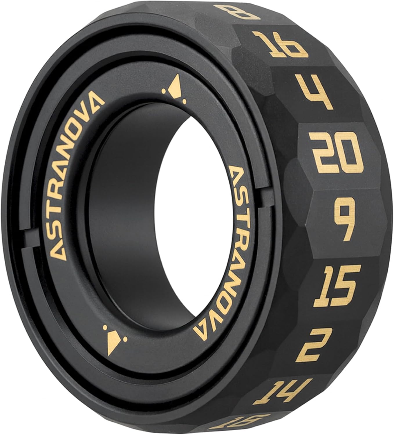 Unique D20 Dice Ring Spinning Top Jewelry - Zinc Alloy RPG Gaming Accessory with Rotating Dice D20, Geek Gift for Tabletop Gamers (Black)