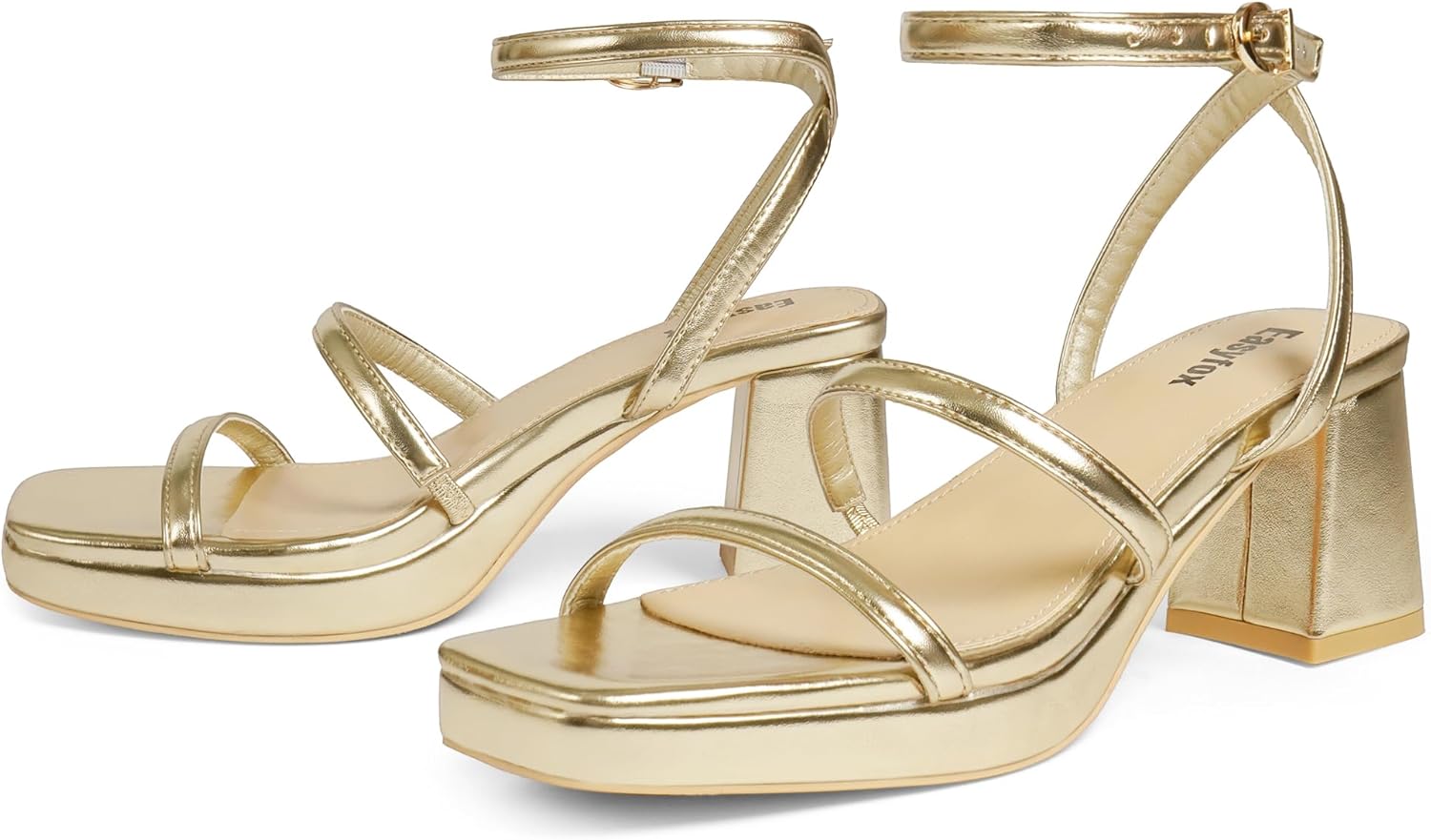 Platform Sandals for Women Open Toe Chunky Heels Two Strap 7cm/2.76" Platform Heels - Image 5