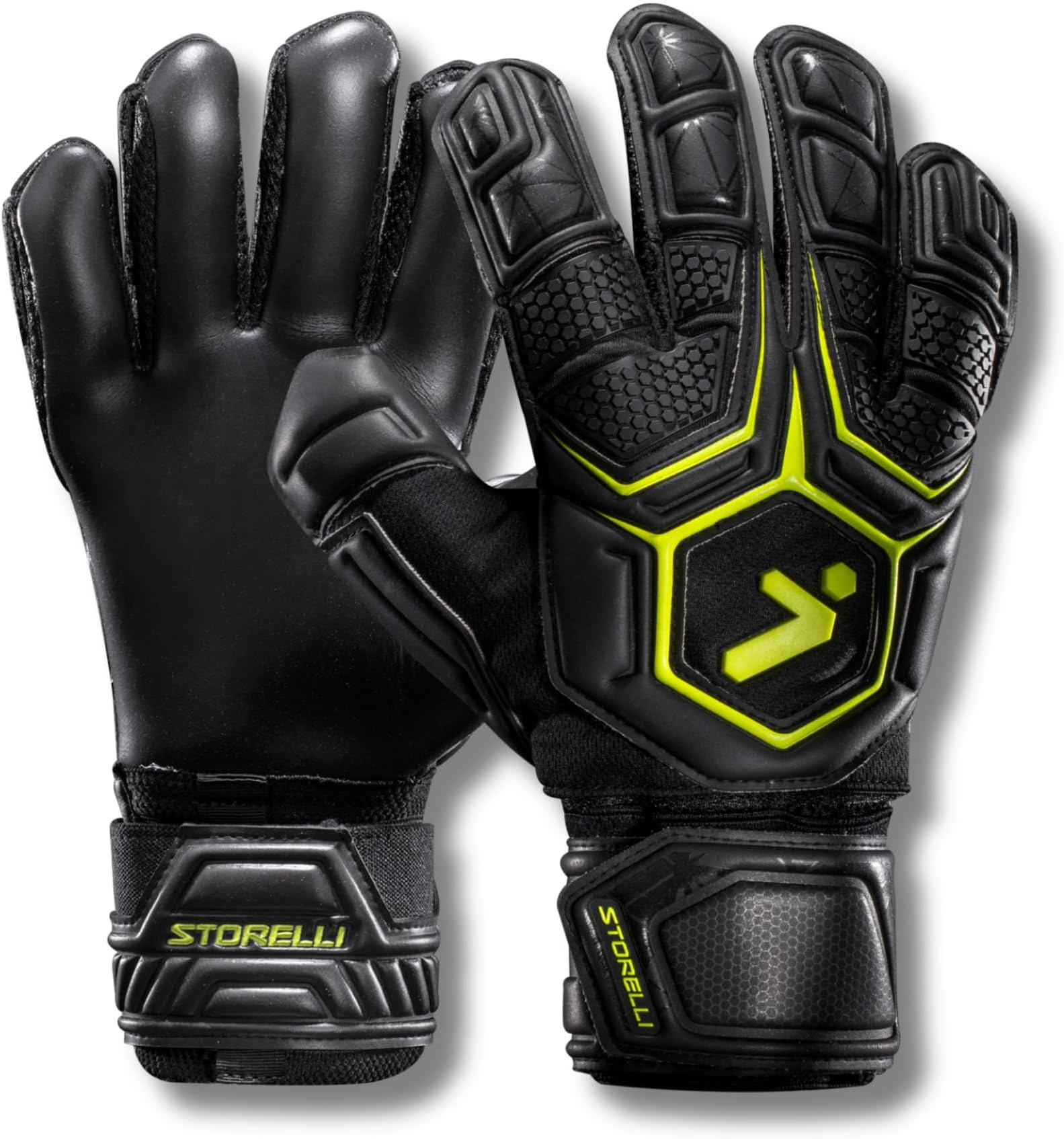 Storelli Gladiator 3 GK Gloves High-Impact Hand Protection with Removable Finger Spines, Premium Hand Grip for Soccer Goalies