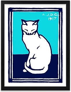 Cat Print - Art Nouveau - Vintage Print - Wall Art - Animal Art - Home Decor - Gift - Picture - Pet Print - Frame Not Included - Frame Not Included