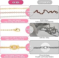 Vista 5 de selizo Cadenas para hacer joyas, cadenas de 60 pies para collar con alicates, anillos abiertos y cierres de langosta para hacer joyas, collares