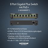 NETGEAR (GS308EPP) Switch Ethernet 8 PoE+ 124, RJ45 Gigabit (10/100/1000), Serie Plus, Positionnement Bureau ou Mur, Silencieux sans Ventilateur, Plug and Play - 2