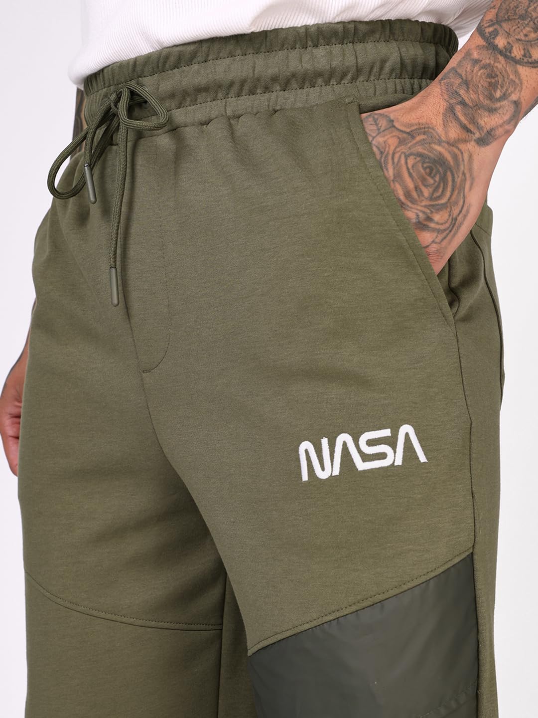 Bewakoof X NASA męskie spodnie dresowe oversize, bawełniane, spodnie dresowe, spodnie męskie, spodnie dresowe, spodnie męskie, luźne spodnie dresowe