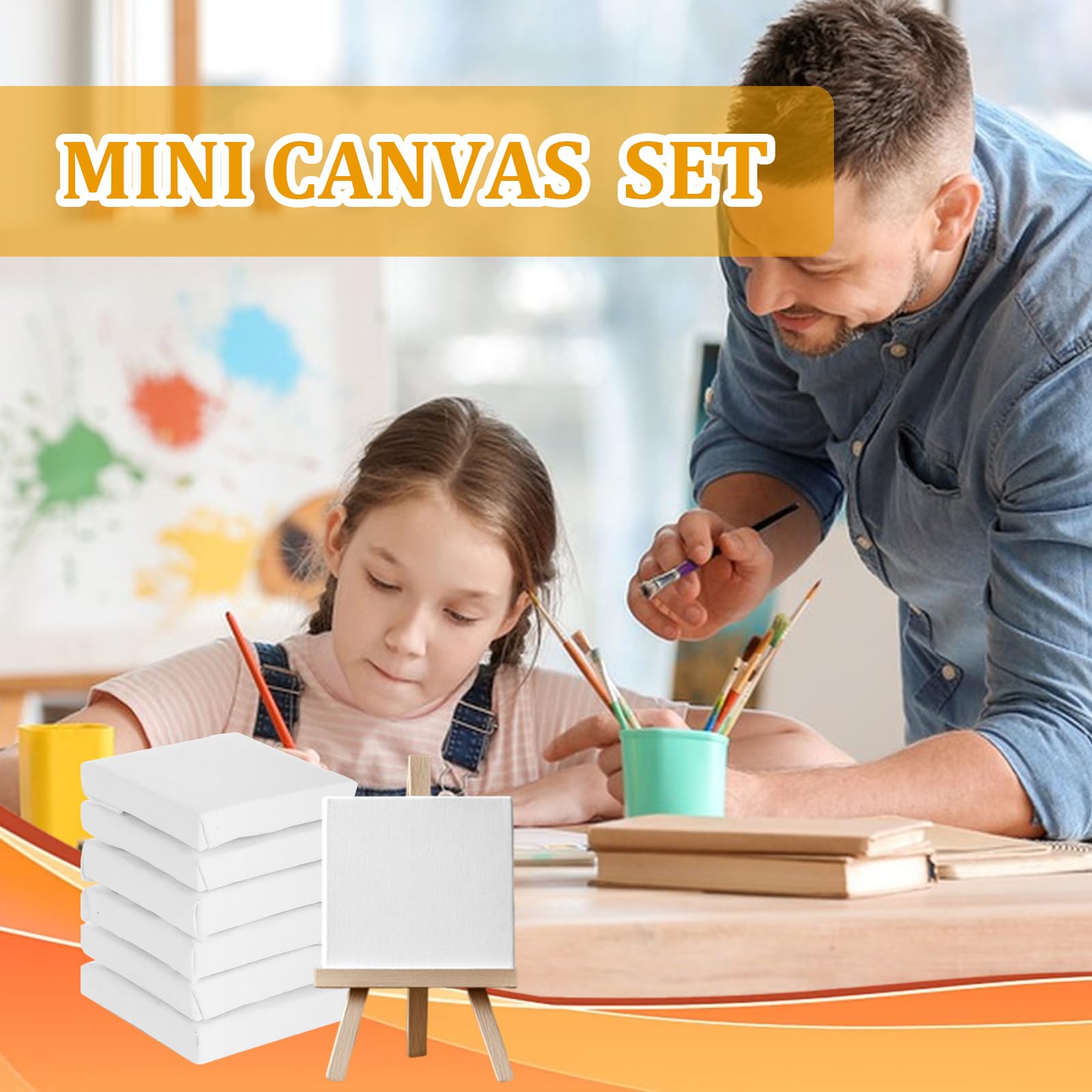 JMIATRY Mini-Leinwände zum Malen, 5,1 x 5,1 cm, kleine quadratische Leinwände, 100 Stück