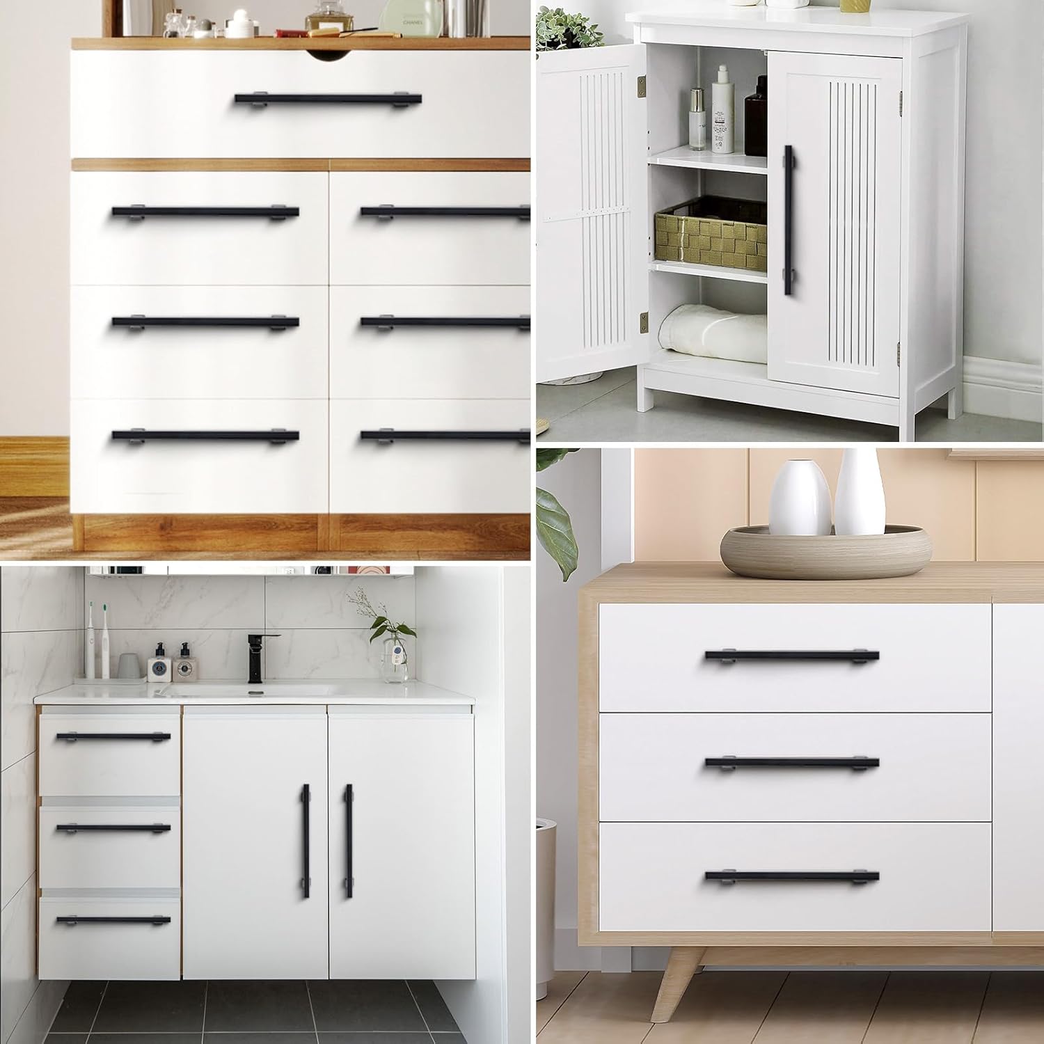 NEGS Matte Black Cabinet pulls Black Matte Cabinet pulls Black pulls for cabinets Cabinet pulls Matte blackmatte Black Cabinet Handles Matte Black Drawer pulls (6, Matte Black, 6 inch)