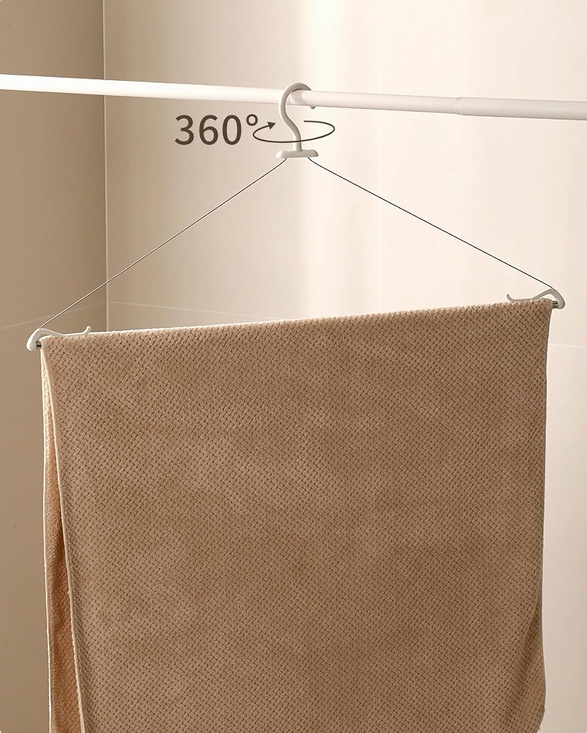 2 Pack Large Hangers, Adjustable Extendable Hangers with Clamps, Lightweight and Sturdy Telescopic Rod Expandable Hanger for Clothes, Towels, Tablecloths Tapestries