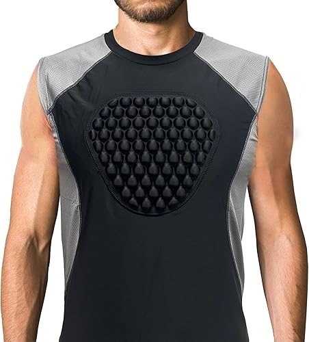 Miniatura 2 de Youper Camiseta protectora acolchada para adultos, protección para el esternón, para béisbol, fútbol, lacrosse y porteros
