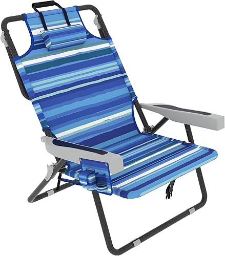 Miniatura 10 de MUPATER Sillas de playa para adultos resistentes, silla plegable para patio al aire libre con bolsillo desmontable, silla plegable portátil