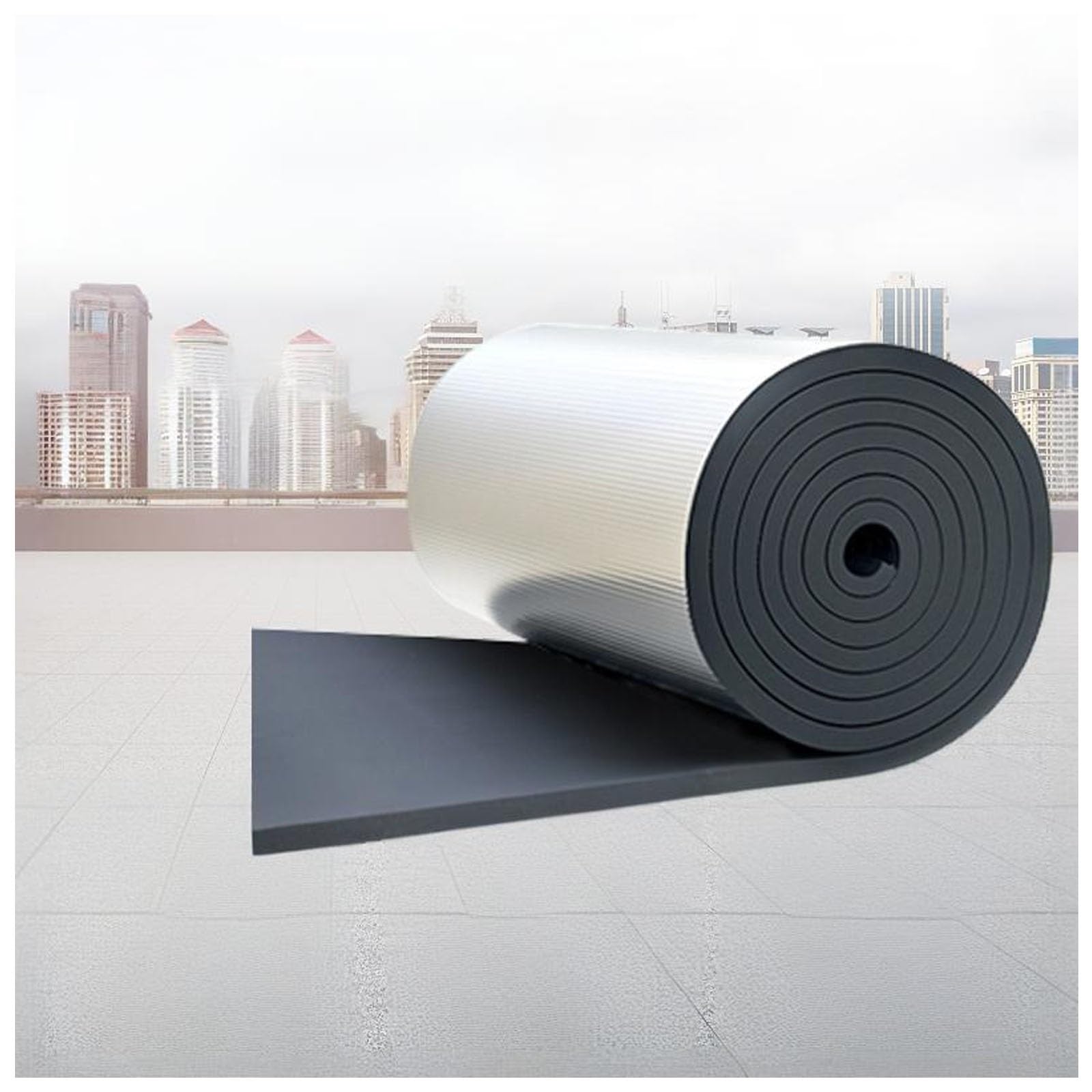 Isolante Termico Pannello Riflettente Termosifoni,Autoadesivo Materassini Isolanti,Anti-Uv Stuoia Fonoassorbente Cotone Isolante in Foglio di Alluminio,per Pareti,Soffitte(25MM(THK),1*1m/3.2*3.2ft)