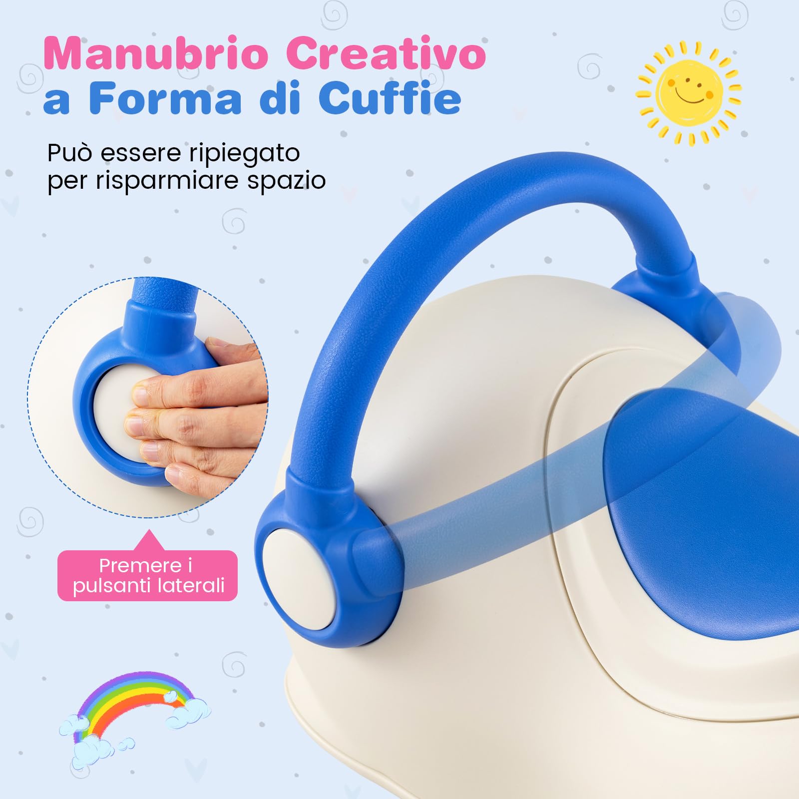 COSTWAY 3 in 1 Cavallo a Dondolo per Bambini con Spazio Nascosto | Dondolo Cavalcabile con Ruote Scorrevoli e Tavola di Equilibrio Rimovibile, Regalo per Bambini 1-3 Anni
