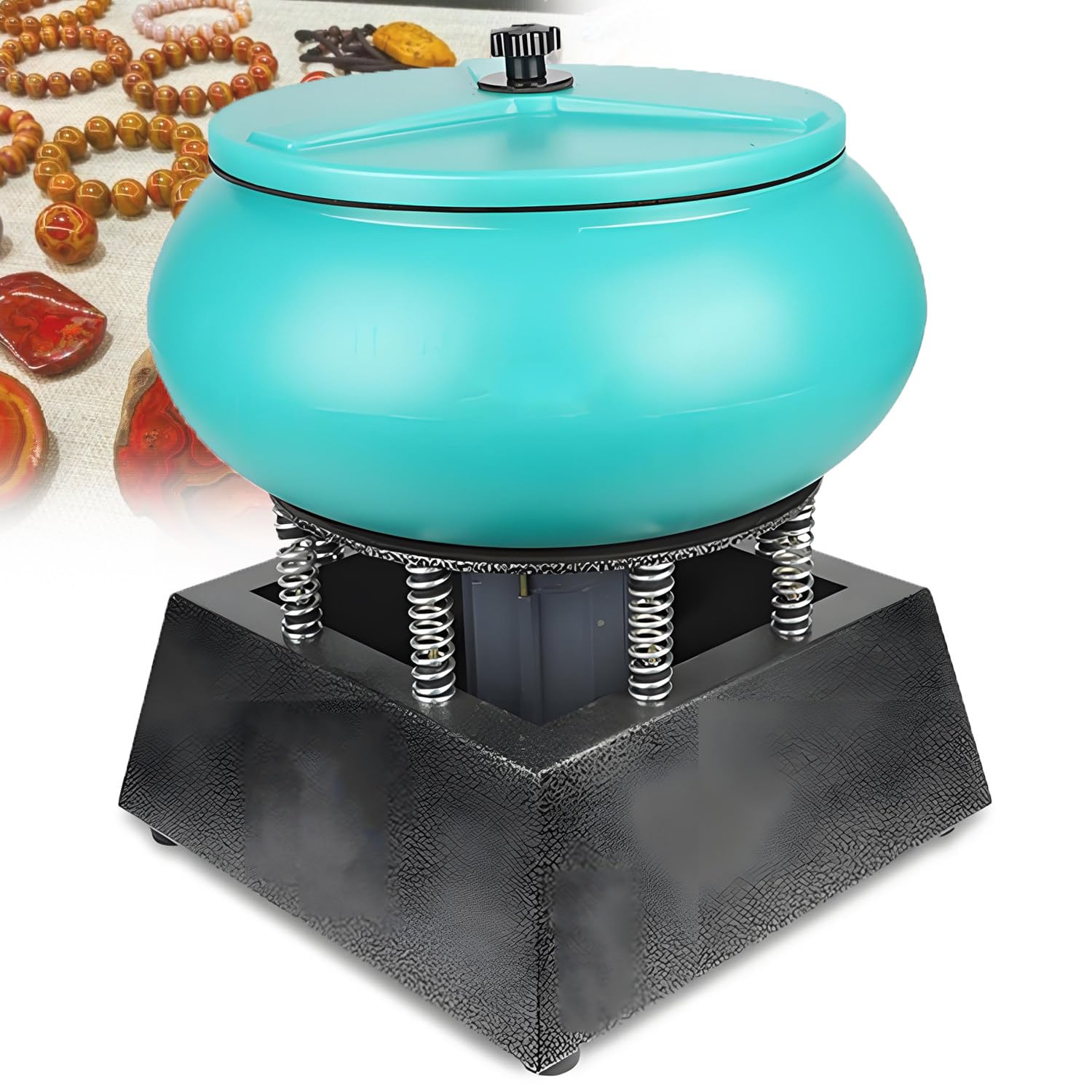 QuinteZhenTially Electric Vibrating Tumbler Polisher,6l Vibratory Rock Tumbler Machine,Professional Vibratory Polishing Machine,for Jewelry Polishing & Metal Parts Finishing Green