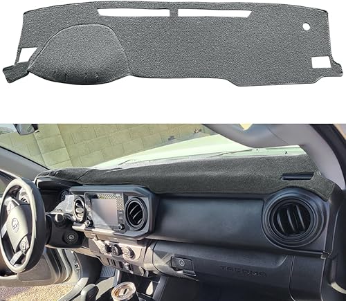 Miniatura 10 de Tapete de cubierta de tablero personalizado para Toyota Tacoma 1998-2004, protector de alfombra para salpicadero F83 (98-04 beige)