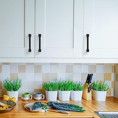 Miniatura 10 de Asidrama Paquete de 10 tiradores de gabinete de bronce champán de 7 pulgadas (6.969 in) manijas de gabinete, manijas de armario, accesorios de