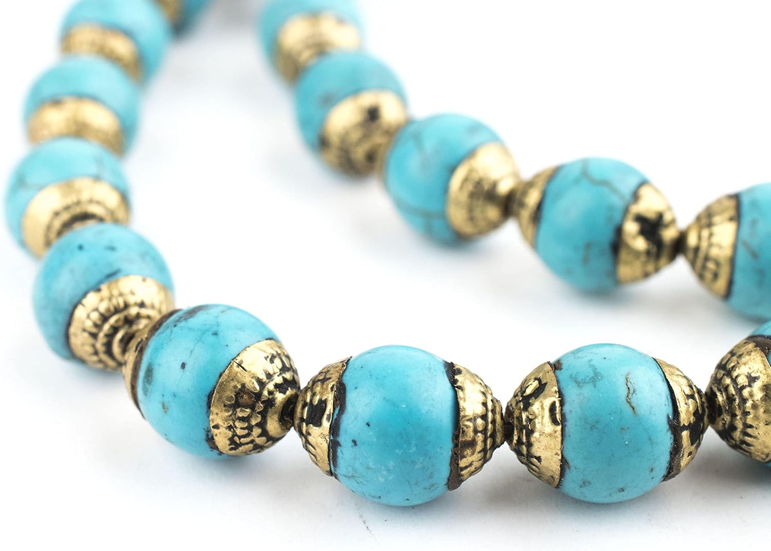 The Bead Chest Capped Carnelian with Silver Gemstone Beads, Full Strand of Round Nepalese Stone Beads, Great for DIY Jewelry Necklace & Bracelet Making