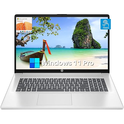 HP 17 Touchscreen Laptop 2024 Newest, 17.3" HD+ Business Laptop PC, 16GB RAM, 512GB SSD, Intel Pentium Silver N5030 Processor, Intel UHD Graphics, Numeric Keypad, Long Battery Life, Windows 11 Pro