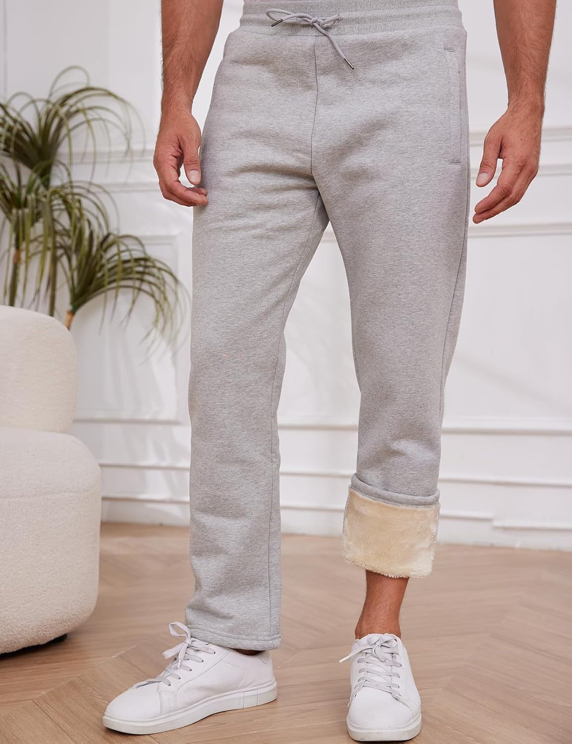 Gihuo Men's Winter Warm Fleece Pants Sherpa Fleece Lined Jogger Pants Sweatpants - Image 5