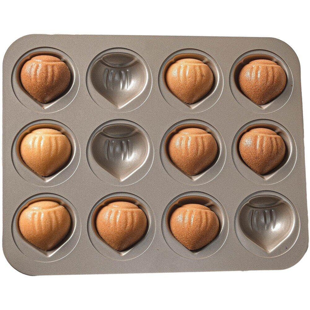 Wudaizhi Pan À Gâteau De Châtaignier 3D Moule De Boulangerie Antiadhésive Madeleine Pan 12 Cavités Madeleine Câle De Châtaignier Pan De Décoration Pan De Desserts