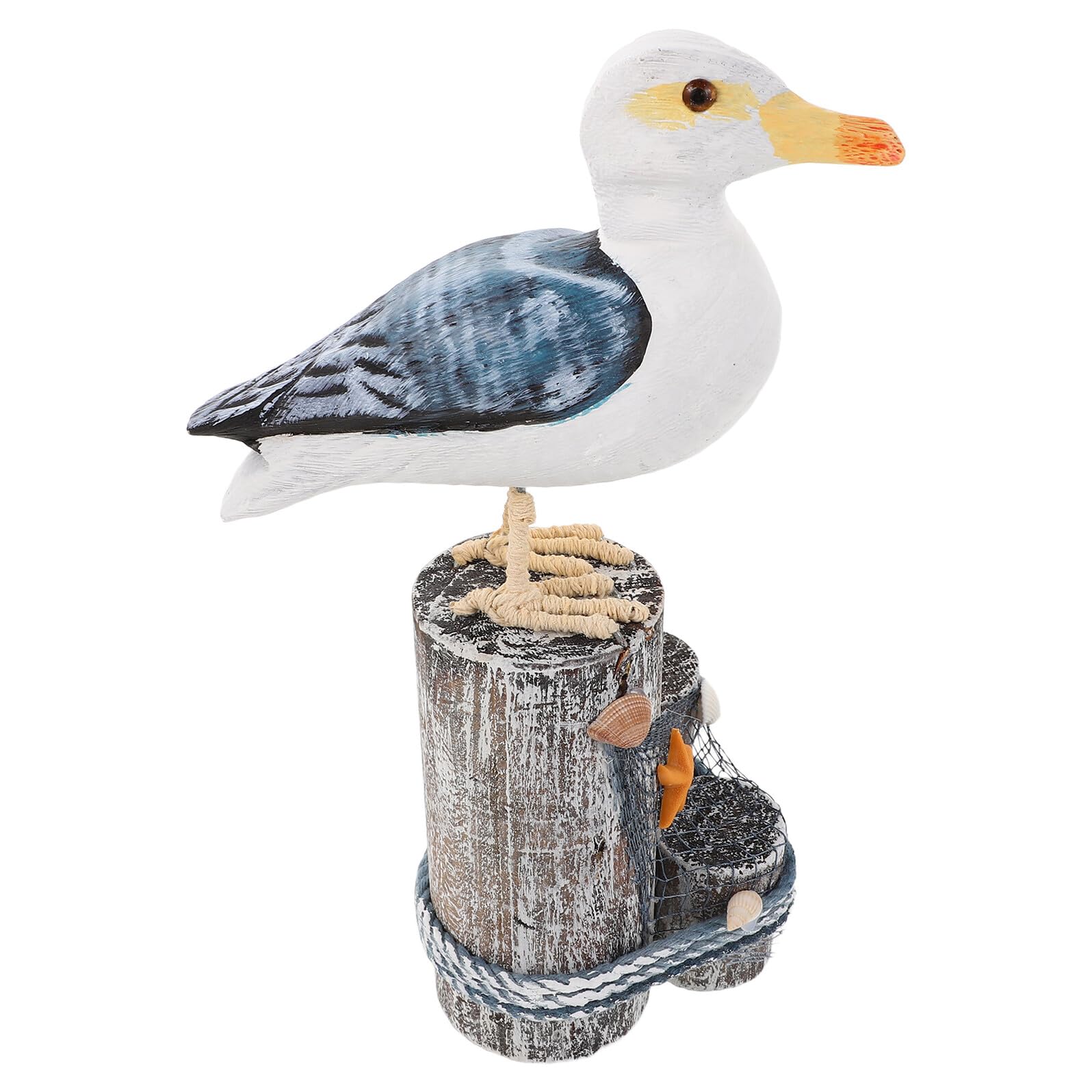 Figurine de mouette en bois sculptée à la main artisanat marin pour salon