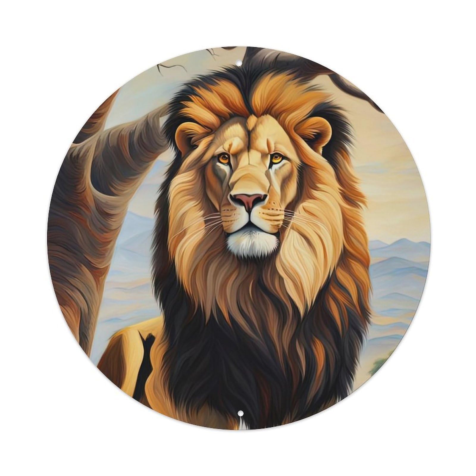 Animal Artwork Lions Looking Into The Distance Metal Tin Sign