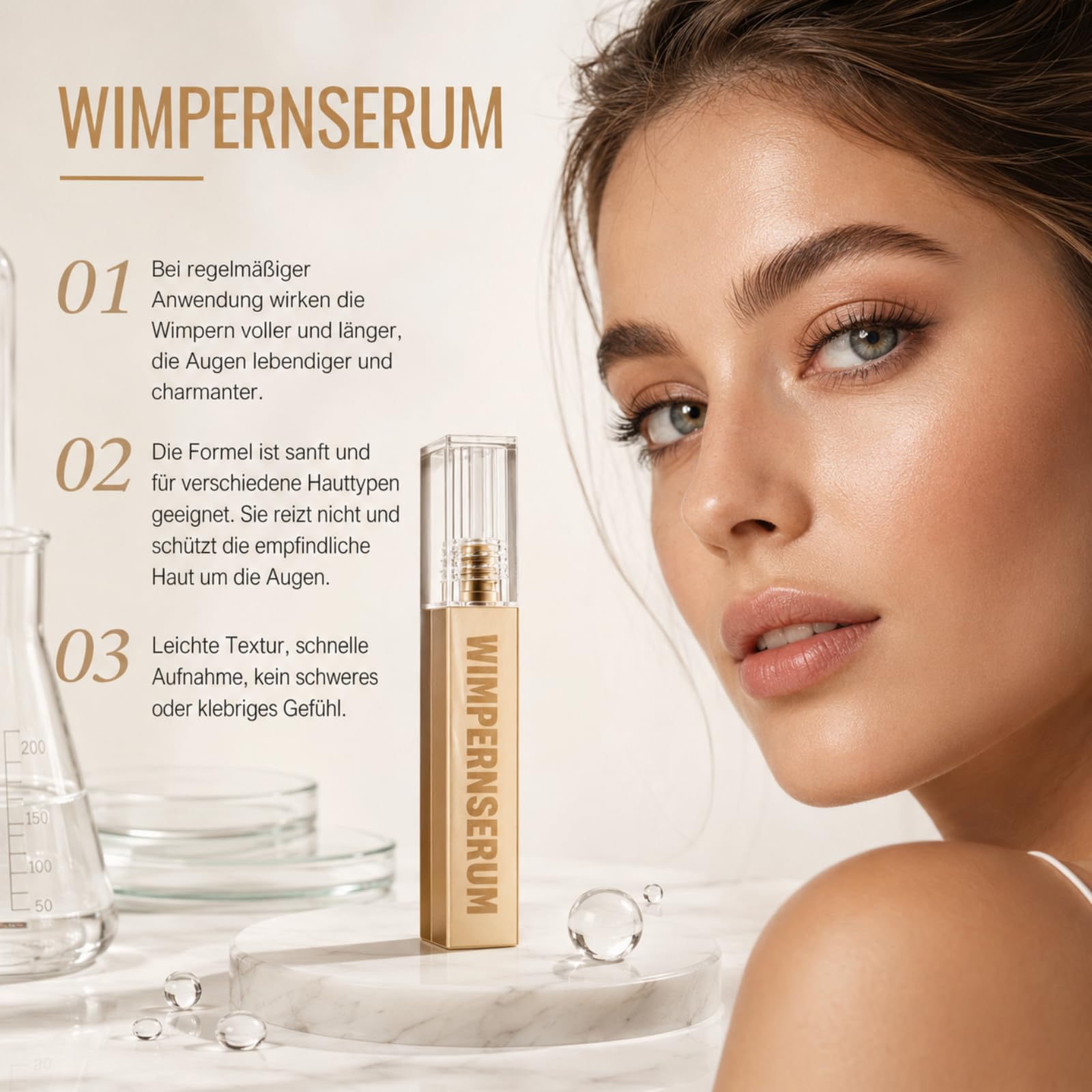 Original Essential Lash Serum(2ML) Lash Serum 4LongLashes Wimpernserum Für Sichtbar Gepflegte Wimpern Feuchtigkeitsspendende Formel Für Zuhause Und Auf Reisen