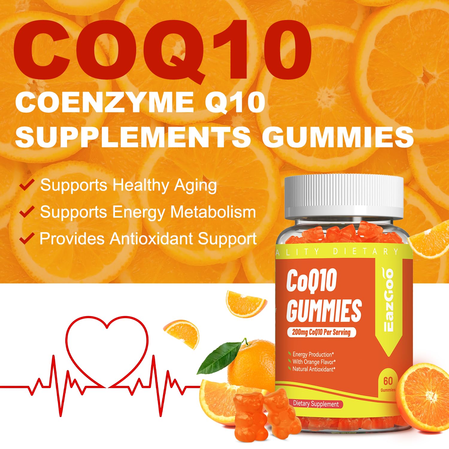 CoQ10 Gummies 200mg, Vegan Supplement for Adults (60 Gummies) — Amazon image 3