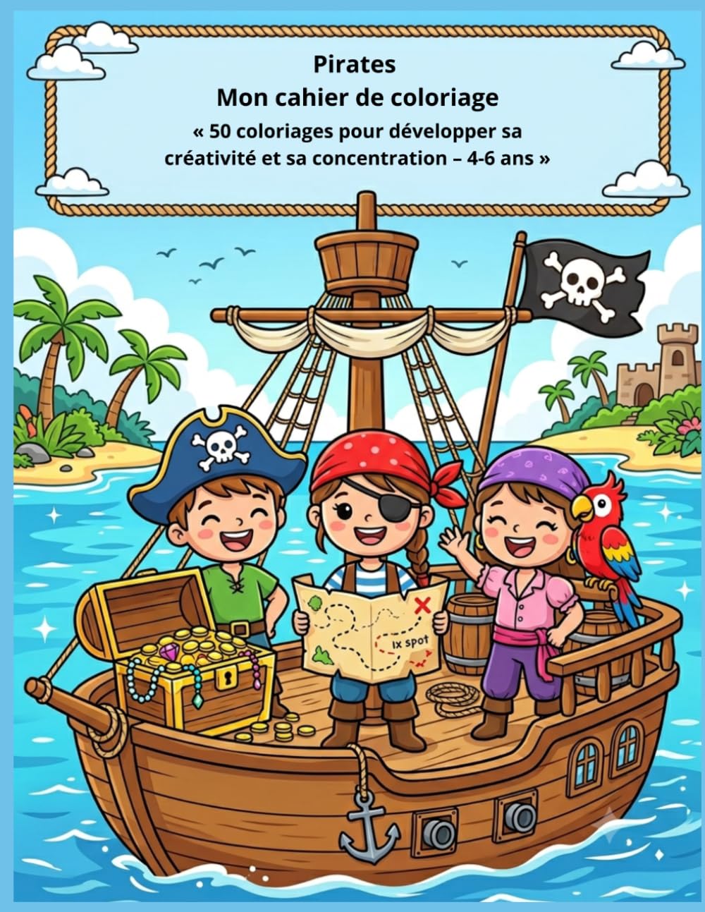 Pirates Mon cahier de coloriage: 50 coloriages pour développer sa créativité et sa concentration – 4-6 ans