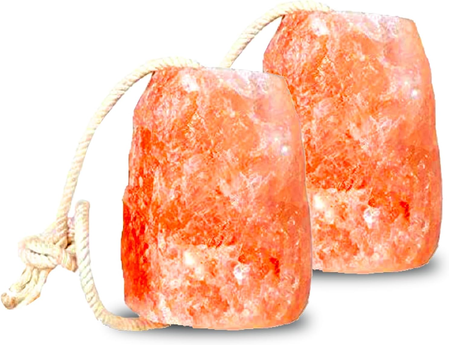 Himalayan Pink Salt, Mineral Salt Block on Rope, 100% Organic Pink Salt for Horses, Cows, Deer, and Other Livestock - Approximately 18 lbs (Pack of 4)