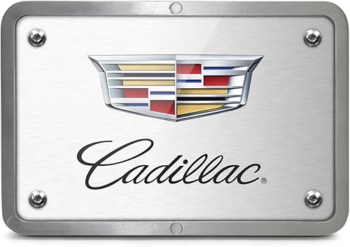 Miniatura 2 de iPick Image Hecho para Cadillac Crest Logo UV Graphic Brushed Silver Billet aluminio 2 pulgadas enganche cubierta