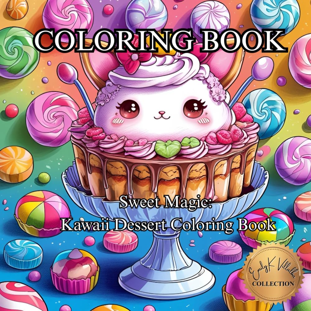 Sweet Magic: Kawaii Dessert Coloring Book: A Deliciously Cute Coloring Adventure for All Ages (50 Unique Intricate Images Coloring Book)