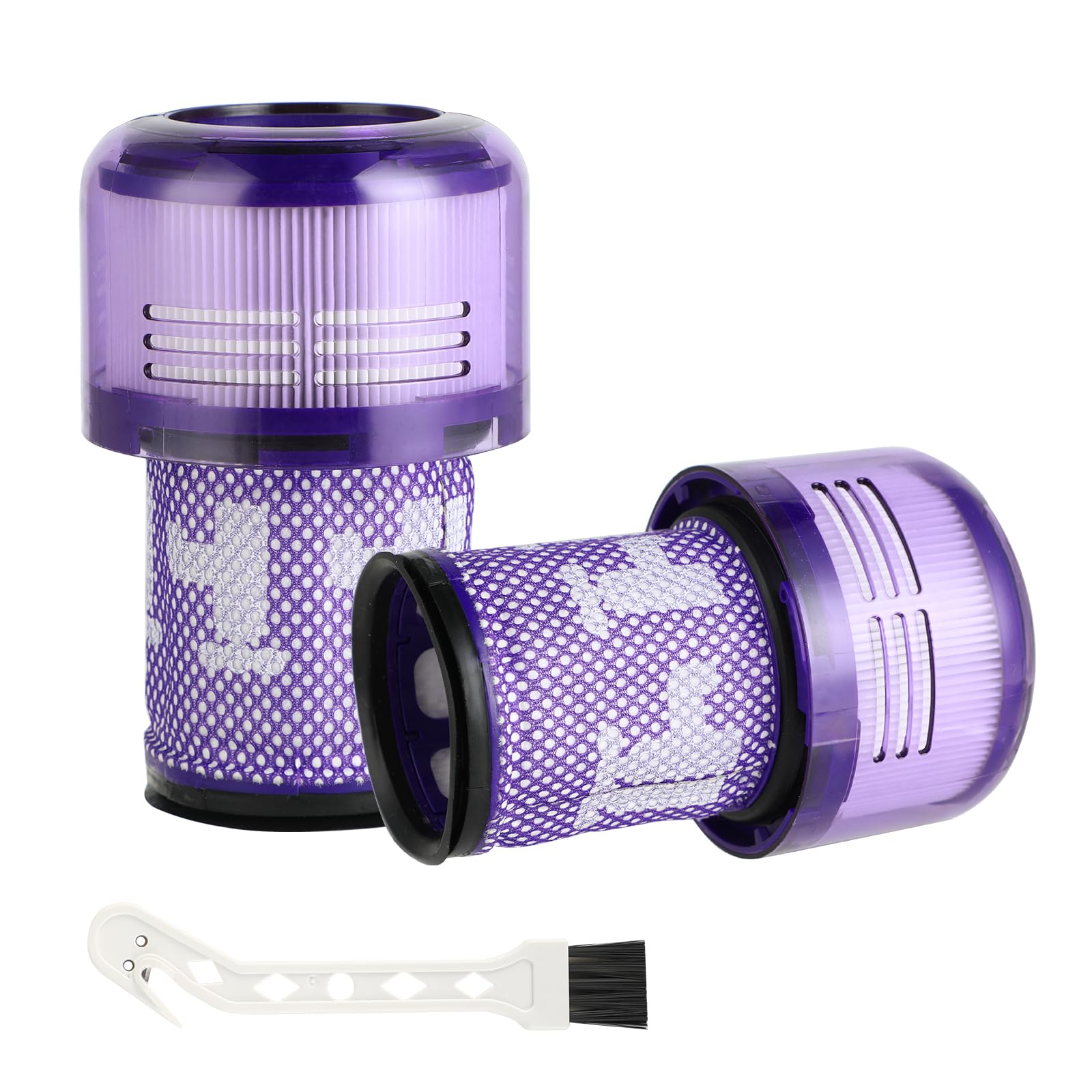 2 sztuki filtrów zamiennych do odkurzacza Dyson V12 Detect Slim, kompatybilne z Absolute, Extra, Total Clean, Fluffy – Filtry do mycia do odkurzacza Dyson V12 – zastępują część 971517-01