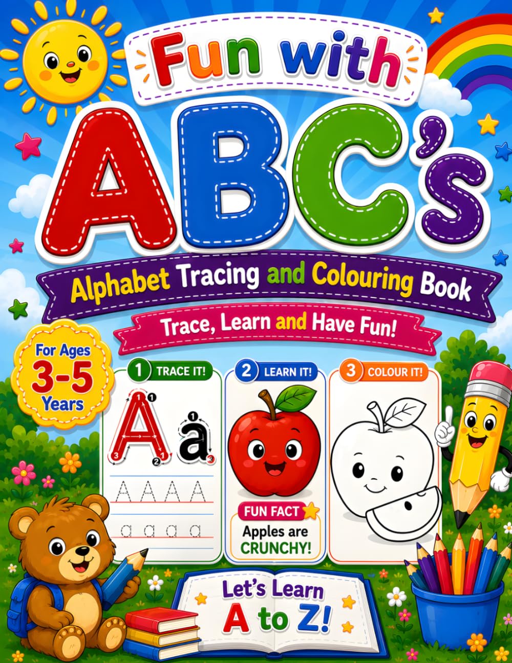 Fun with ABCs: Alphabet Tracing and Coloring Book for Kids Ages 3–5 | Learn Letters, Trace, Color and Have Fun