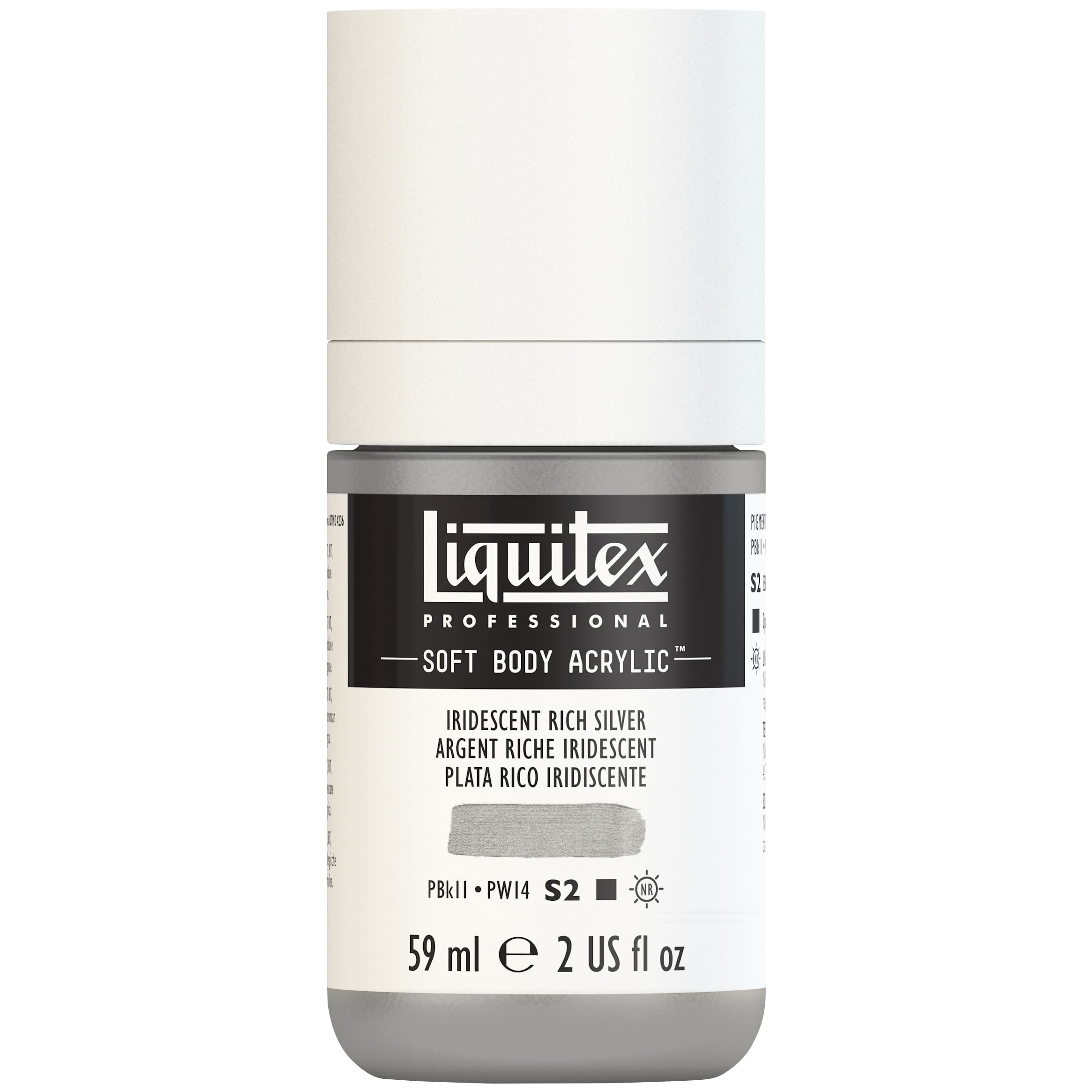 Liquitex Acrylic Paint, Iridescent Rich Silver, 59 ml (Pack of 1) — image 1