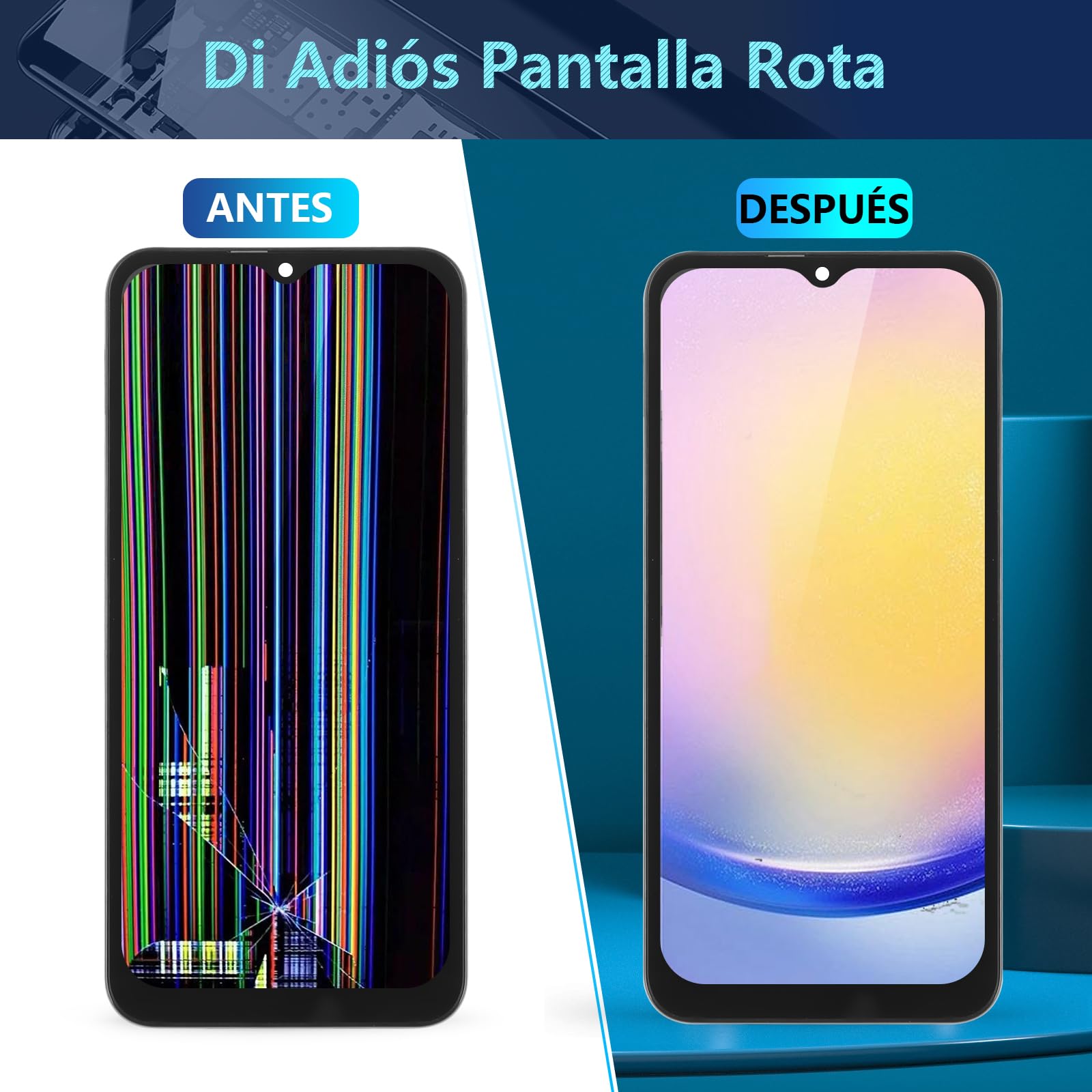 RongZy Incell Pantalla para Samsung Galaxy A25 5G Táctil LCD de Repuesto Ensamblaje Digitalizador Reemplazo para Samsung Galaxy A25 5G A256B con Herramientas de Reparación(Negro con Marco)