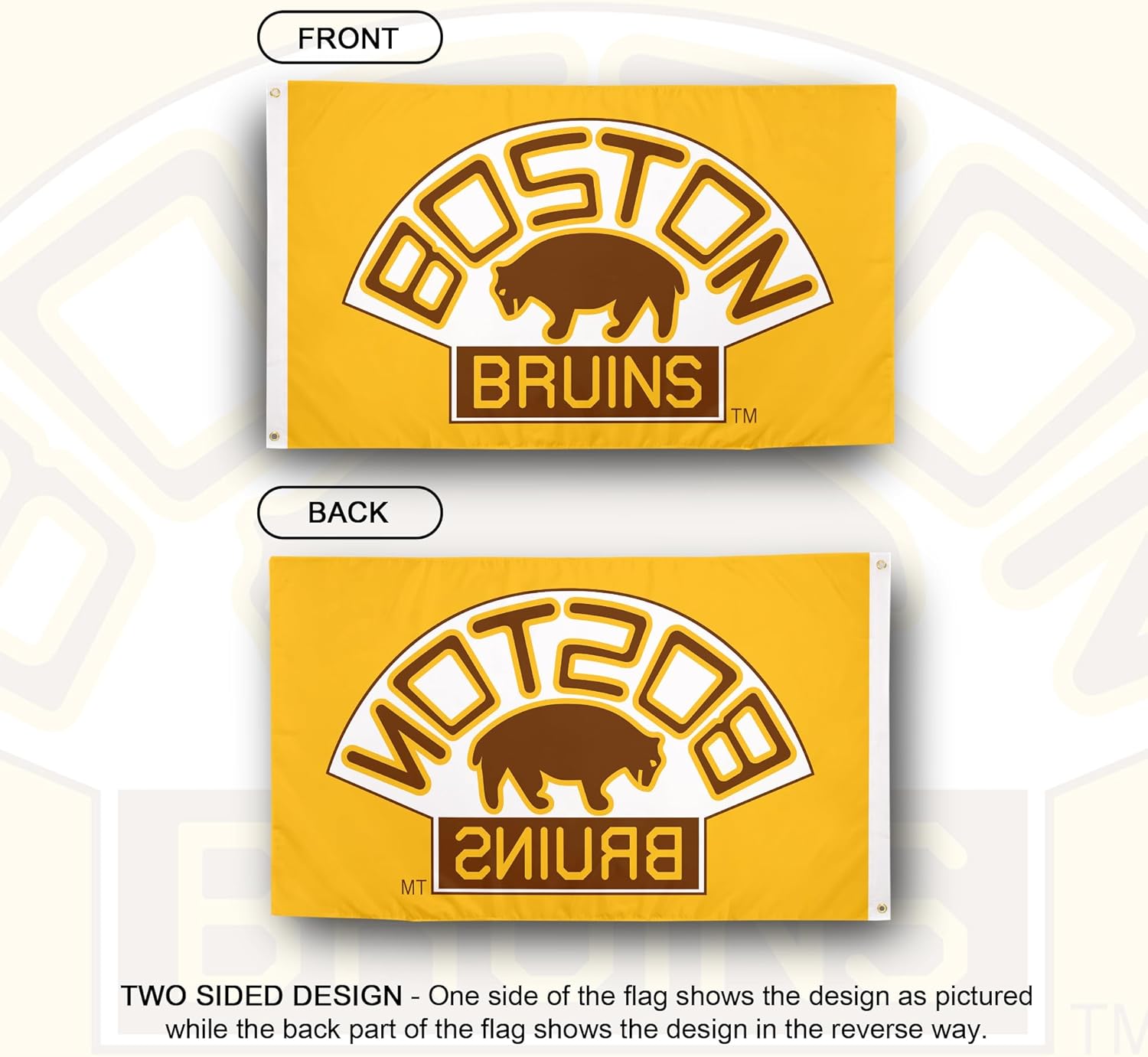 Desert Cactus Boston Bruins Flag NHL 100% Polyester Indoor Outdoor 3x5 feet National Hockey League Team Flags (Vintage Flag #3) - Image 2