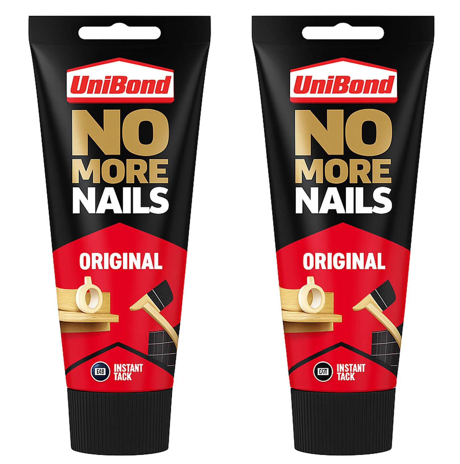 No More Nails Style Grab Adhesive Tube 175ml (Pack of 2) | Extra Strong Instant Bond Construction Glue | Ideal for Wood, Brick, Metal, Ceramic & Plastic Surfaces