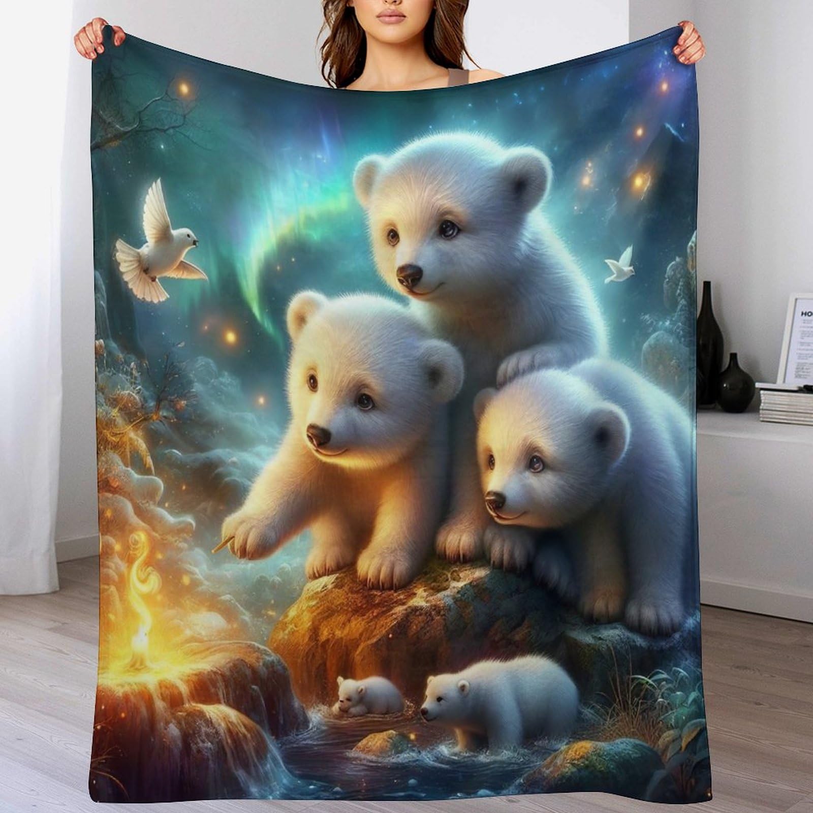 Couverture ours en flanelle chaude : l'idée cadeau idéale et facile à laver