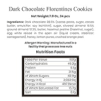 Vista 2 de ANDY ANAND CHOCOLATIER 24 galletas Florentines de chocolate negro con naranja y almendras, obleas finas, voladas desde Italia, hechas