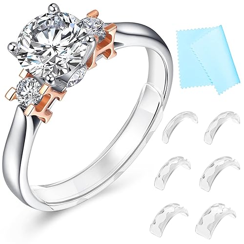 Haiou Ring Sizers for Loose Rings Ring Size Adjuster & Guards & Spacers, Reduces Size by 0.5-1.5, Fits Bands Up to 7mm, No-Slip Fit for Women & Men