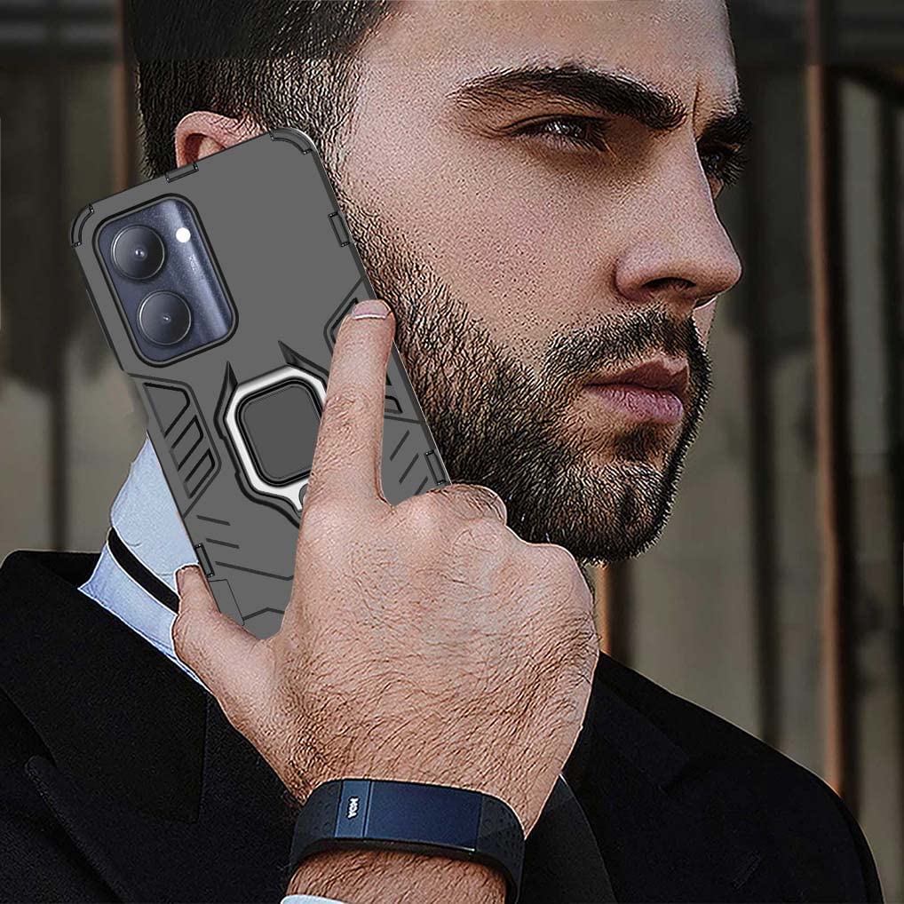 SEAHAI Cover per Realme C55, [Militare Anti-Caduta] Silicone Ultra Sottile Stile Fresco Custodia, con Metallo Magnetico Supporto e Protezione