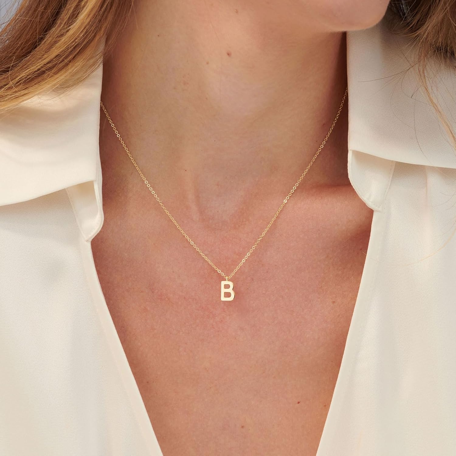 HANLI Initial Necklaces for Women - 14k Gold Plated Dainty Letter Necklace Alphabet A-Z Necklace Personalized Monogram Name Necklaces for Women Jewelry Gifts for Her - Image 2