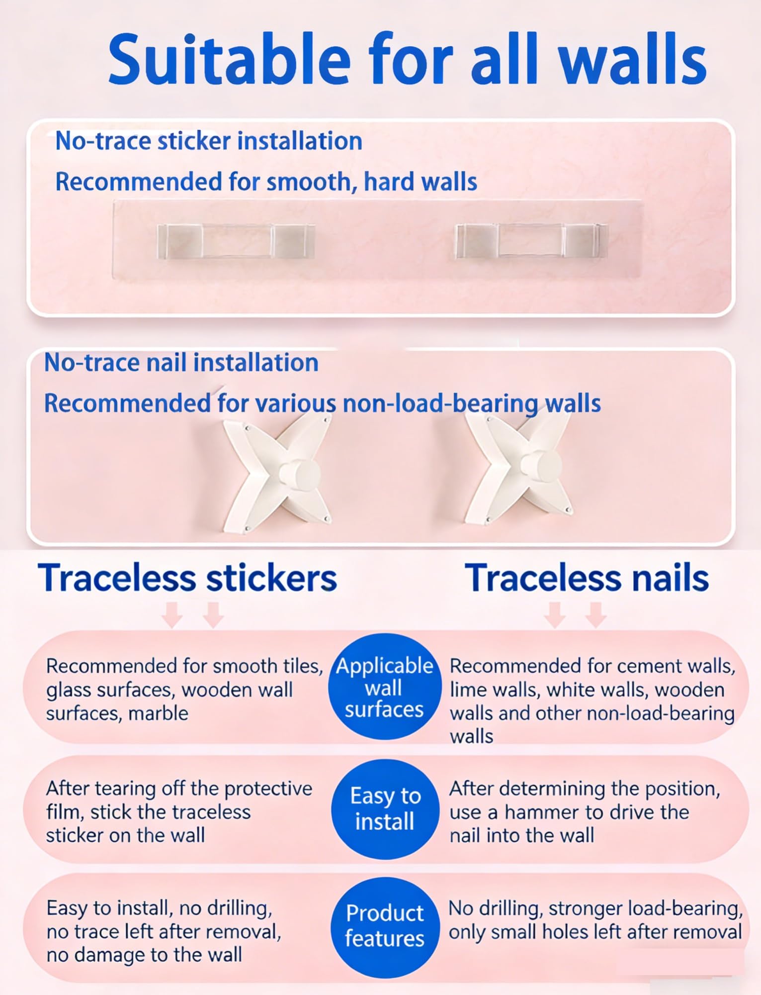 Porta brochure in acrilico montato a parete, espositore for riviste con letteratura trasparente, organizer for file galleggiante for ufficio, sala d'attesa, hall(Non-marking Adhesive,4PCS)